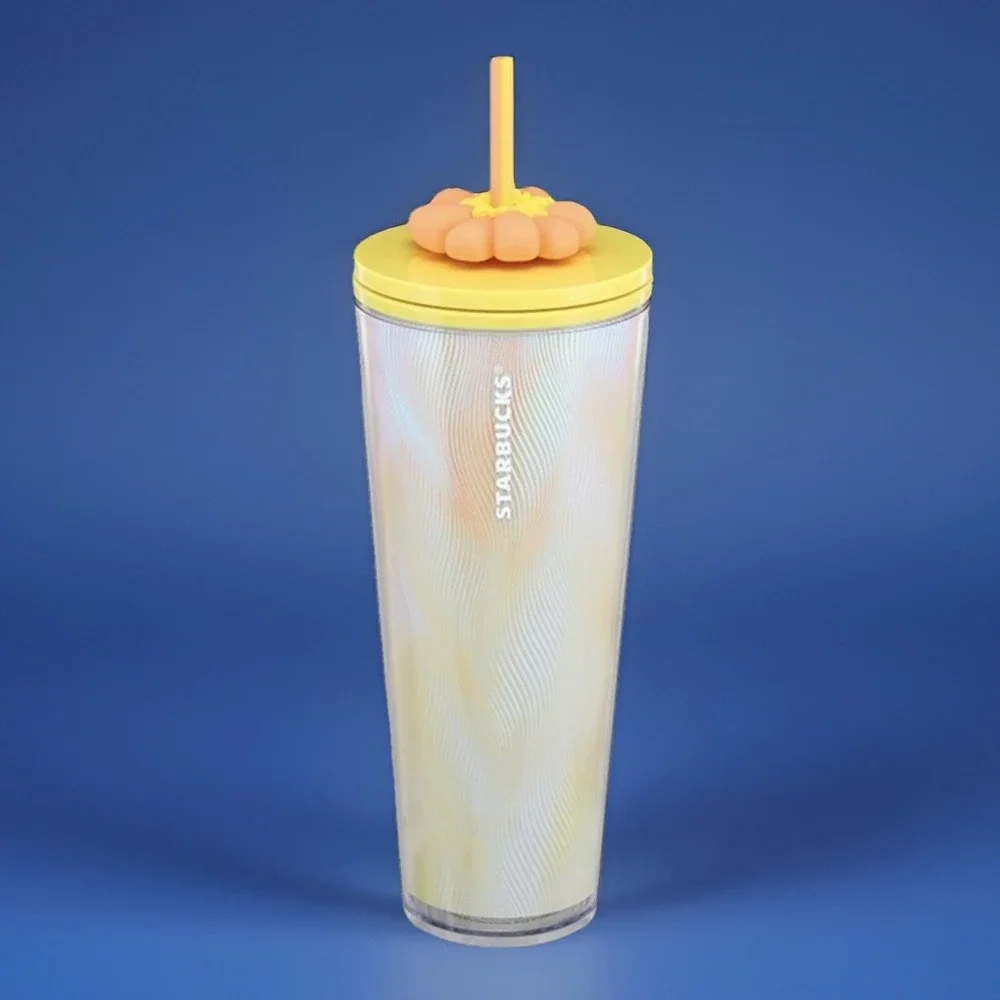 Starbucks Swirl Cold Cup with Flower‎ Charm 24oz Summer 2025 New